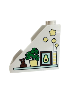 Lego Duplo zkosená kostka bílá 4x2x6